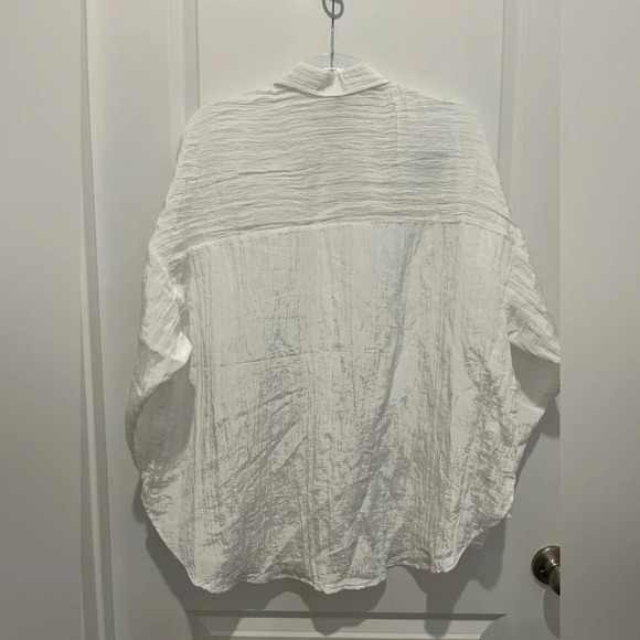Express White Wrinkle Look Button Down Blouse NWT - Picture 7 of 7
